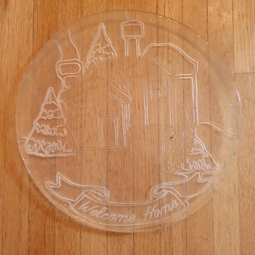 Glass Christmas serving plate
